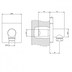 GESSI Rilievo Вывод воды на 1/2", цвет: nero XL