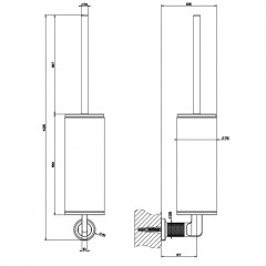 GESSI INCISO Ершик настенный, цвет: finox