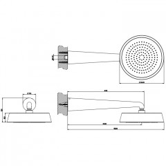 GESSI CONO Верхний душ 240 мм., с настенным держателем 400 мм., цвет хром