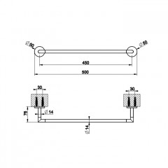 Gessi Anello Настенный полотенцедержатель, 45 см, цвет: хром