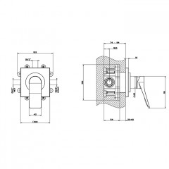 GESSI Rilievo Встраиваемый смеситель для душа на 1 источник (внешние части), цвет: nero XL