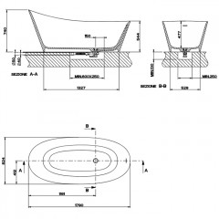 Gessi Cono Ванна отдельностоящая из материала Cristalplant, со сливом, цвет белый матовый