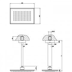 Gessi Eleganza Верхний душ потолочный, высота от 115 до 1865мм, цвет: Finox