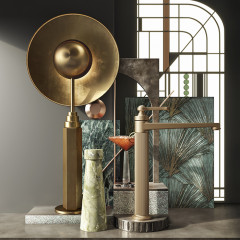 GESSI VENTI20 Смеситель для раковины на 1 отверстие, однорычажный, высокий, в комплекте с донным клапаном, цвет Brass PVD