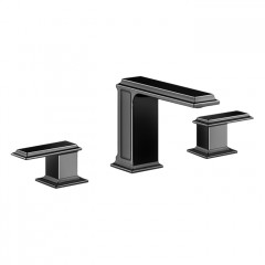 Gessi Eleganza Смеситель для раковины на 3 отверстия, без донного клапана, цвет: черный металлик