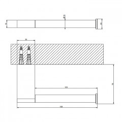 GESSI INCISO Настенный держатель для туалетной бумаги, цвет Black Metal Brushed PVD