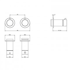 GESSI ANELLO Внешние части для термостатического смесителя на 3 позиции, цвет хром