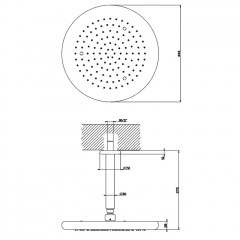 Gessi Goccia Верхний душ для потолочного крепления 306мм, цвет: белый