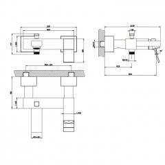 Gessi Rettangolo K Смеситель для ванны наружный, с автоматическим переключателем ванна/душ, цвет: черный
