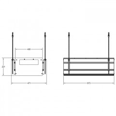 GESSI BINARIO Профиль линейный 670 мм., для 3 модулей, установка Shift-Fix, цвет Black XL