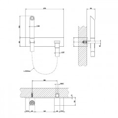 Gessi Water Tube Kneip Душевой комплект, состоящий из вывода воды, держателя, шланга 2м и лейки, цвет: хром