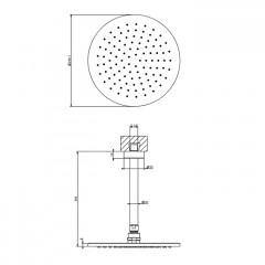Gessi Ingranaggio Душевая головка потолочная, поворотная с шарниром, цвет: Black Metal Brushed PVD