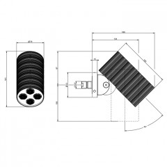 GESSI 316 TRAME Верхний душ 79 мм., с настенным креплением, 4 струи, цвет Steel Brushed