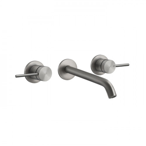 GESSI 316 Встраиваемый смеситель с изливом 200-180мм (внешние части), цвет: steel brushed