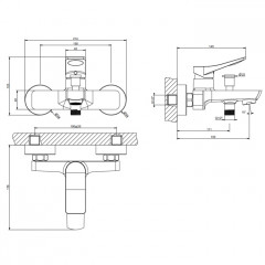 GESSI Rilievo Смеситель для ванны настенный, излив 153мм, с автоматическим переключателем ванна-душ, цвет: хром