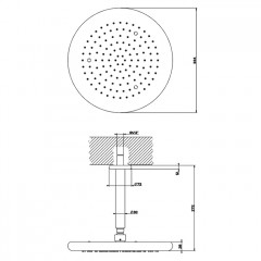 Gessi Goccia Верхний душ для потолочного крепления 306мм, цвет: хром