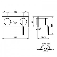 Gessi Ingranaggio Встраиваемый однорычажный смеситель на 2 выхода с перекл. (внешние части), цвет: хром