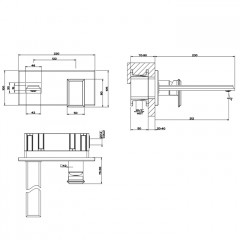 Gessi Eleganza Встраиваемый однорычажный смеситель для раковины, без донного клапана, с изливом (внешняя часть), цвет: черный металлик
