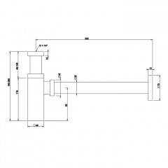 Gessi Eleganza Сифон для раковины квадратный, под донный клапан, цвет: хром