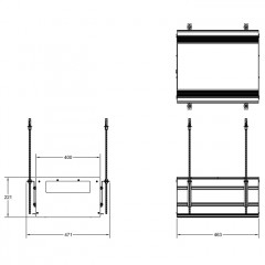 GESSI BINARIO Профиль линейный 460 мм., без подготовки под модули, цвет Black XL