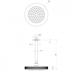 GESSI INCISO Потолочная душевая головка шарнирная на 1/2",218 мм, цвет: Black XL