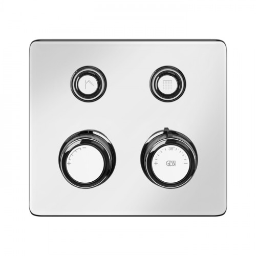 GESSI HI-FI ECLECTIC Смеситель для душа настенный встраиваемый, термостатический, с 2 запорными кнопками, цвет Хром