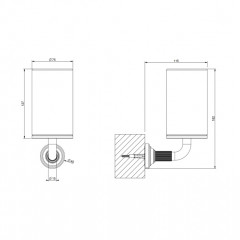 GESSI VENTI20 Стакан подвесной, цвет белый, фурнитура черный матовый