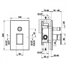 Gessi Eleganza Встраиваемый однорычажный смеситель с автоматическим переключателем ванна/душ(внешние части), цвет: античная бронза