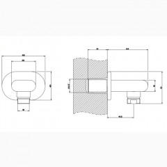 Gessi Goccia Вывод воды на 1/2", цвет: хром