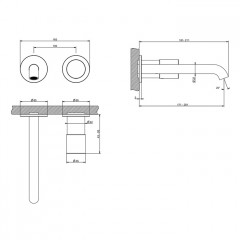 GESSI HABITO UNITO Смеситель для раковины настенный встраиваемый, однорычажный, цвет Black Metal PVD