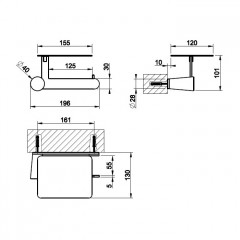 Gessi Cono Держатель т/б настенный с крышкой , цвет: Black Metal Brushed PVD