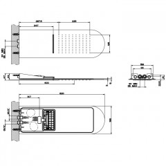 GESSI Tremillimetri Многофункциональная система с подачей дождь/каскад TONDO 200 для 2-хпозиционного переключателя в цвет: Black Metal Brushed PVD