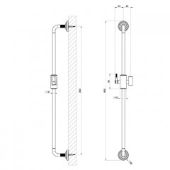GESSI VENTI20 Штанга для душа 865 мм., цвет Finox Brushed Nickel