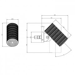 GESSI 316 TRAME Верхний душ 79 мм., с настенным креплением, тропический ливень, цвет Steel Brushed