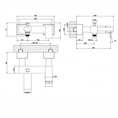 Gessi Rettangolo Смеситель однорычажный для ванны с автоматическим переключателем ванна/душ, цвет: хром