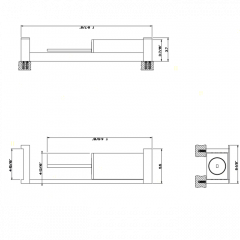 Gessi Rettangolo Стойка с держателем для туалетной бумаги и ершиком, подвесная, цвет: хром/черный