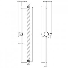 GESSI ORIGINI Штанга для душа 835 мм., цвет Black Metal Brushed PVD