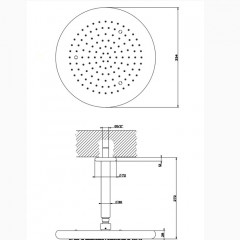 Gessi Goccia Верхний душ для потолочного крепления 306мм, цвет: черный