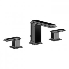 Gessi Eleganza Смеситель для раковины на 3 отверстия с донным клапаном, цвет: черный металлик