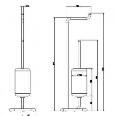 Gessi Goccia Стойка с держателем для туалетной бумаги и ершиком, напольная, цвет: белый/черный