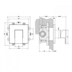 GESSI RETTANGOLO Смеситель встраиваемый, однорычажный, внешняя часть, цвет Brushed Brass PVD