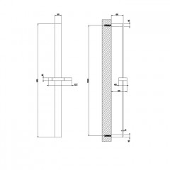 Gessi Rettangolo Душевая стойка без душевого комплекта, цвет: черный