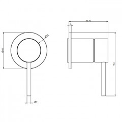GESSI 316 Смеситель встраиваемый, однорычажный, внешняя часть, цвет Black XL