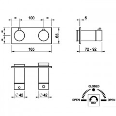 Gessi Ingranaggio Встраиваемый термостат для душа, с 2мя независимыми выходами, (внешние части), цвет: хром