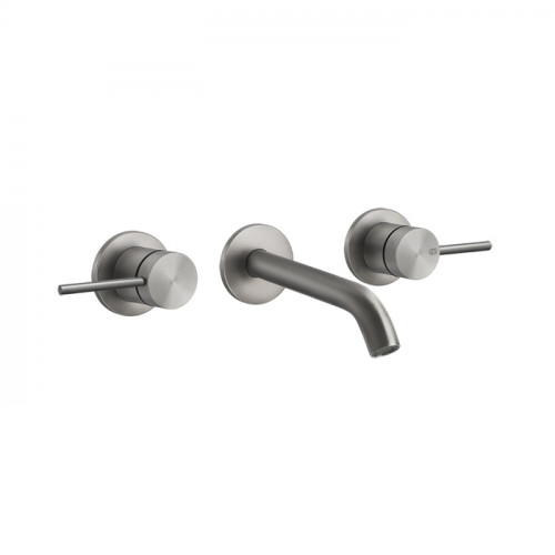 GESSI 316 Встраиваемый смеситель с изливом 146-126мм (внешние части), цвет: steel brushed