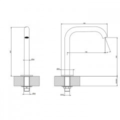 GESSI 316 Отдельно стоящий излив h=162мм, цвет: brushed black metal pvd