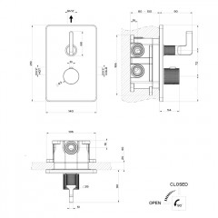 GESSI INCISO Термостатический смеситель на 1 источник (внешняя часть), цвет: Finox Brushed Nickel
