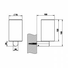 GESSI Rilievo Стакан настенный, цвет: черный/nero XL