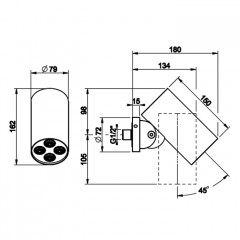 GESSI SPOTWATER Верхний душ настенного крепления, тип струи "ТРОПИЧЕСКИЙ ЛИВЕНЬ", поворотный, цвет черный матовый