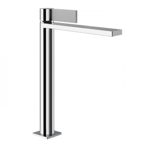 GESSI INVERSO DIAMANTATO Смеситель для раковины высокий с донным клапаном "Stop&Go" и соединительными шлангами, цвет: хром